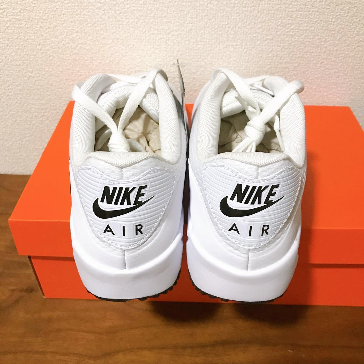 人気★NIKEナイキ エアマックス90G ゴルフシューズ AIR MAX90G ホワイト ブラック 27.5cm GOLF 白 黒