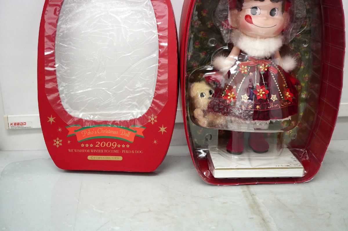 9-171 Peko's Christmas Doll 2009 クリスマス ペコちゃん 不二家 FUJIYA 箱入 フィギュア ビスクドール フィギリン 人形 当時物 企業物_画像3