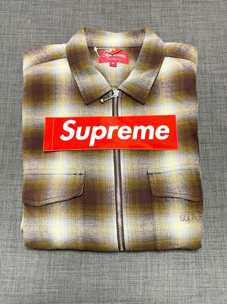 送料無料 M ブラウン Supreme Shadow Plaid Flannel Zip Up 送料無料 M ブラウン Supreme Shadow Plaid Flannel Zip Up