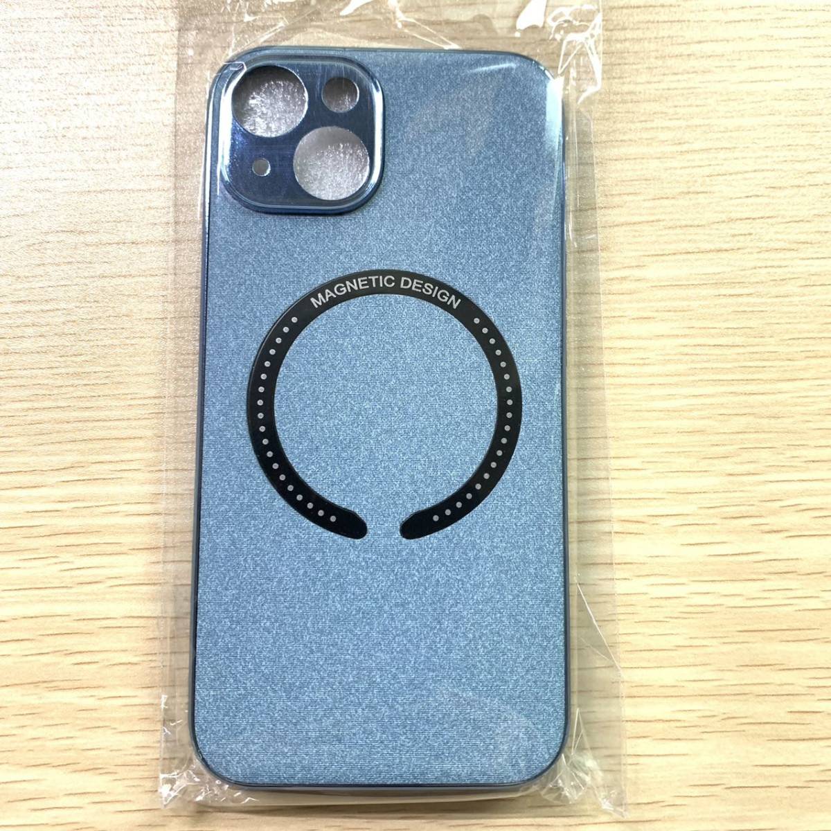 iPhone 14　MagSafe対応　レザーケース　カバー　メッキ加工　耐衝撃　指紋防止　シンプル　おしゃれ　ブルー_画像7