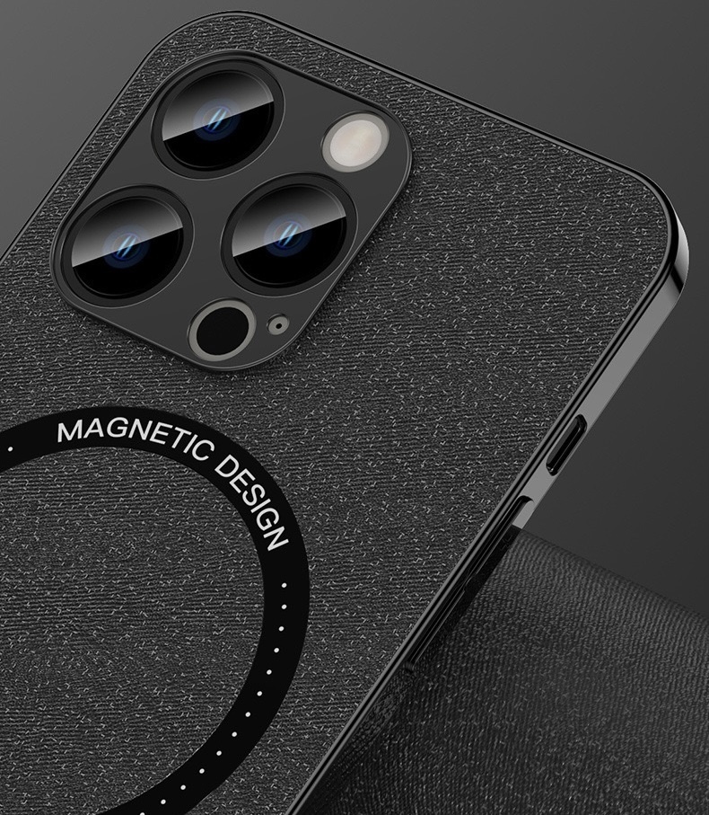 iPhone 14　MagSafe対応　レザーケース　カバー　メッキ加工　耐衝撃　指紋防止　シンプル　おしゃれ　ブルー_画像5