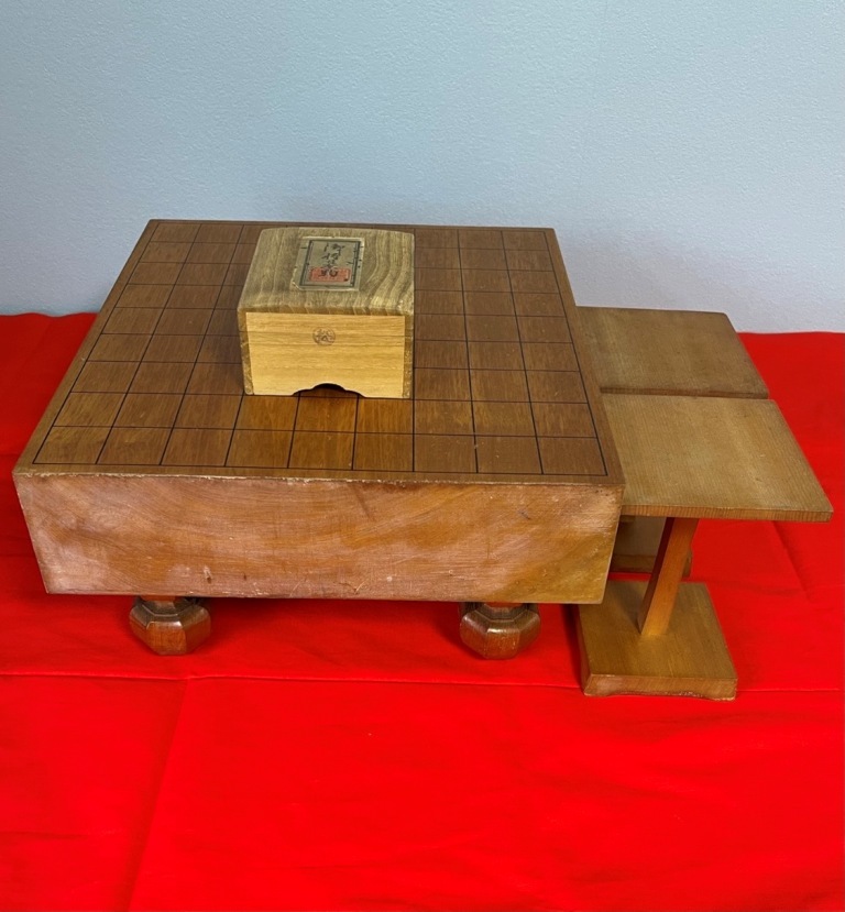 天王作将棋駒】ビンテージ物 愛好家蔵出し品 天王作駒 将棋盤 駒台 3点
