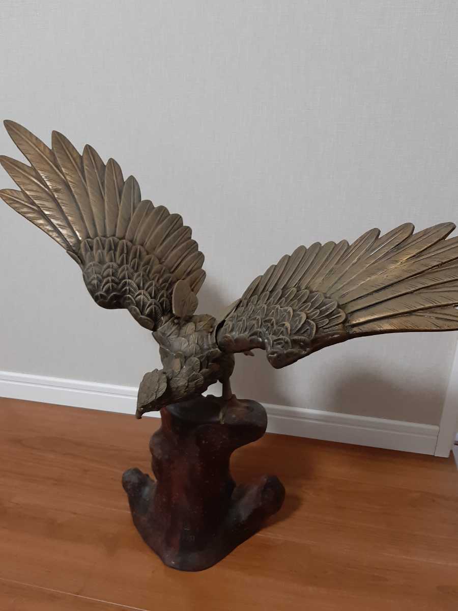 銅製 真鍮 鷲 鷹 約7.5kg イーグル 細密細工 銅像 置物 時代物 