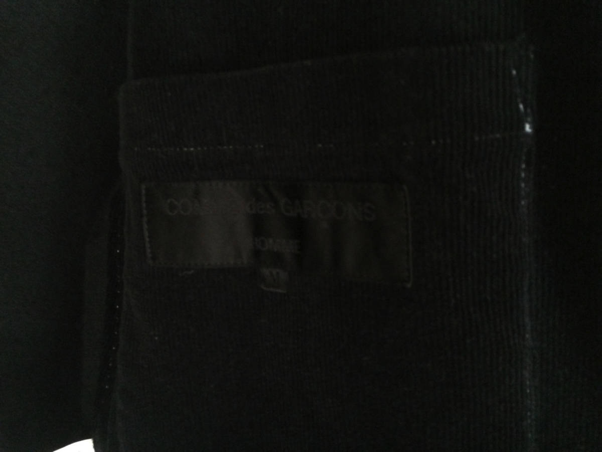 美品 95AW Vintage COMME des GARCONS HOMME Corduroy Tailored Jacket Coat cotton100% black with white stitching 田中オム_画像2