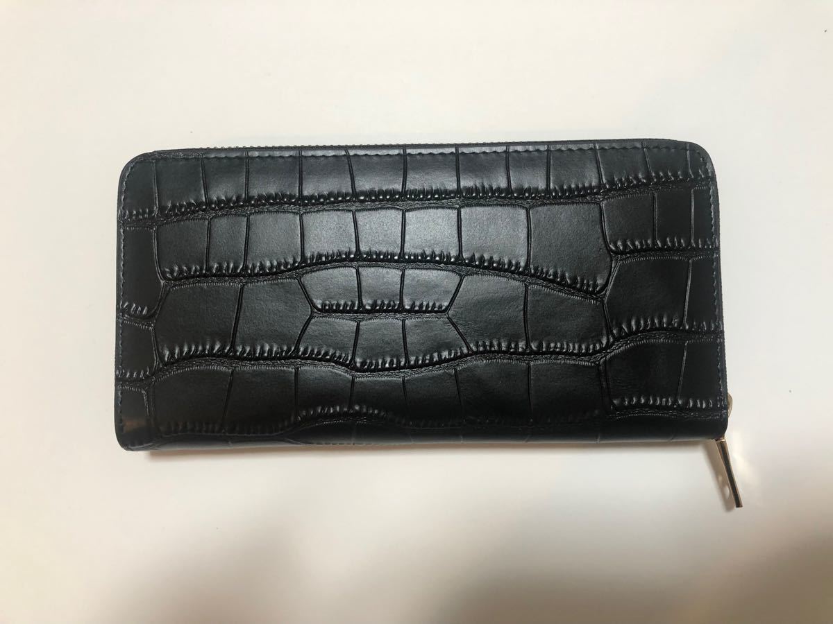 【COACH】コーチF52424クロコダイル型押し長財布ブラック 新品 未使用 アウトレット 正規品