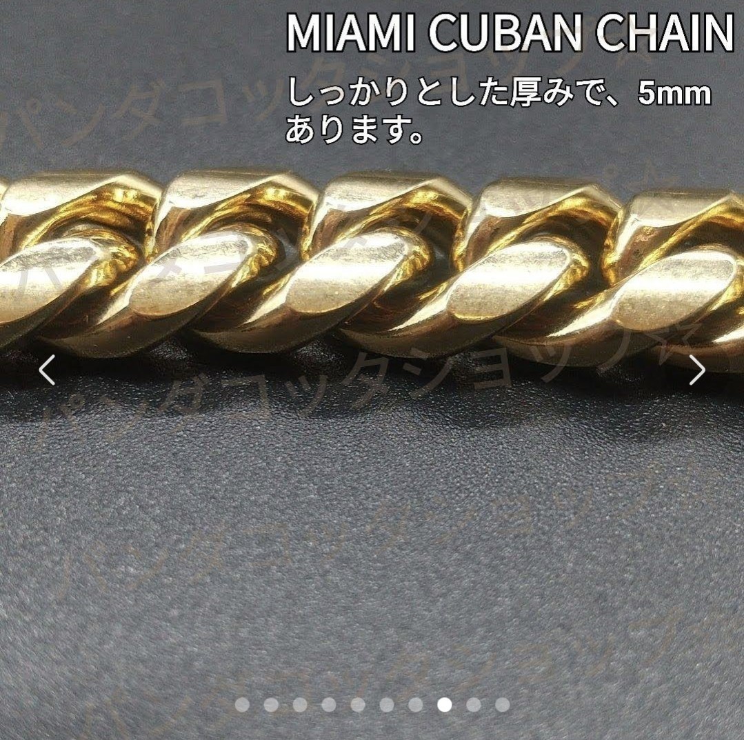 60cm】【50cm】【10mm】【18K刻印あり】【Miami Cuban】-