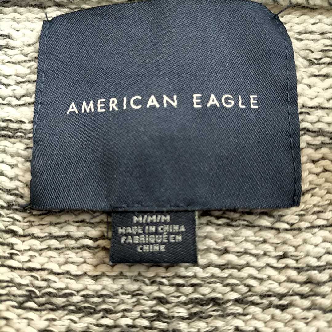 AMERICAN EAGLE アメリカンイーグル コットンニット セーター メンズM オフホワイト×グレー×インディゴ系 グラデーション 送料無料 _画像5