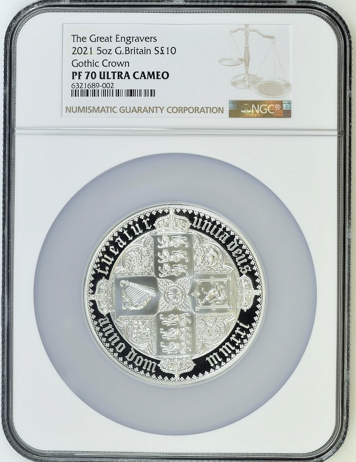 2021 ゴチック クラウン 5ポンド 2オンス 銀貨 NGC PF70 コレクション 
