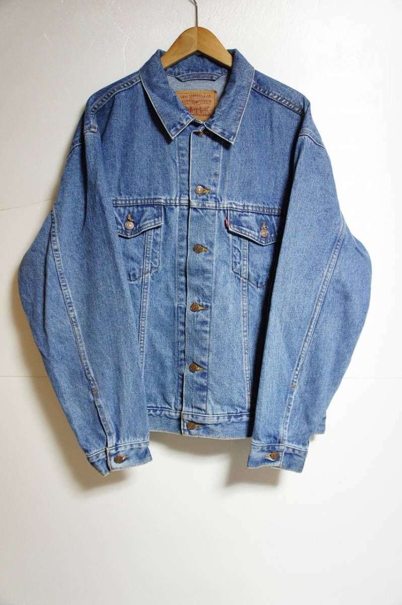 希少 正規 95年製 LEVI'S リーバイス vintage denim jacket ビンテージ デニム ジャケット Ｇジャン USA製 70507-4890 青 L 本物 521M