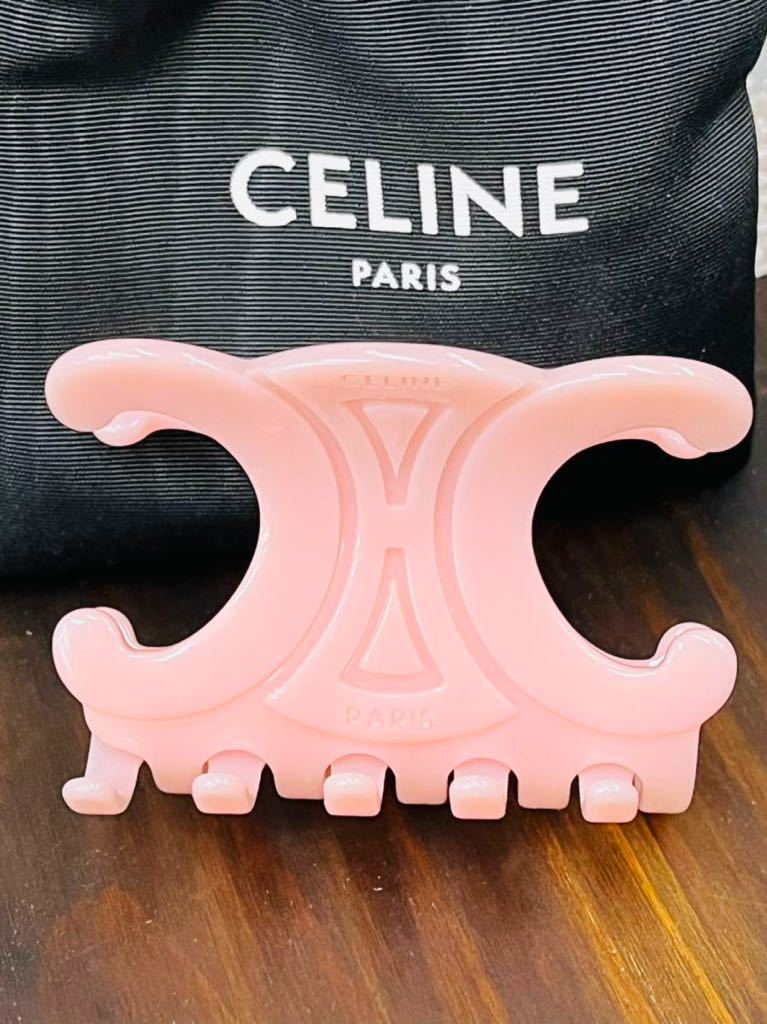 新品 ノベルティ トリオンフ ヘアピン ミルキーピンク セリーヌ CELINE