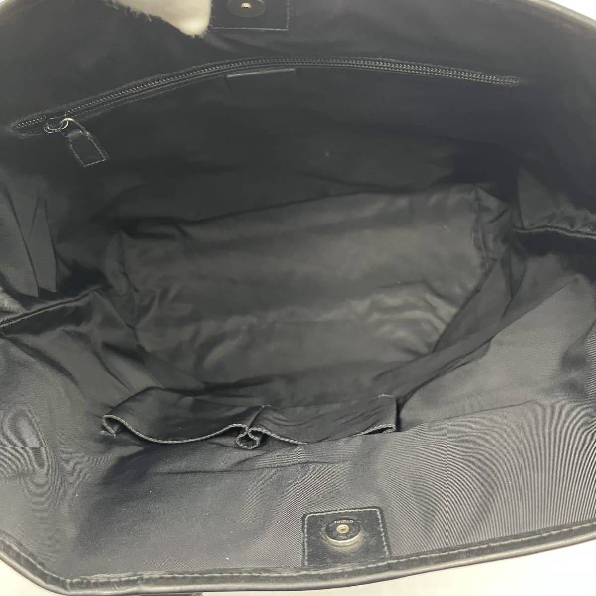 1円《極美品》GUCCI グッチ メンズ トートバッグ ショルダー ビジネス 肩掛け GGシマ シェリーライン 大容量 ラバー レザー A4 黒 ブラック