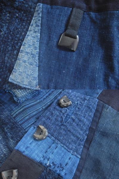 返品不可】 古布 襤褸 創作ベスト 明治時代の古藍木綿 general-bond.co.jp