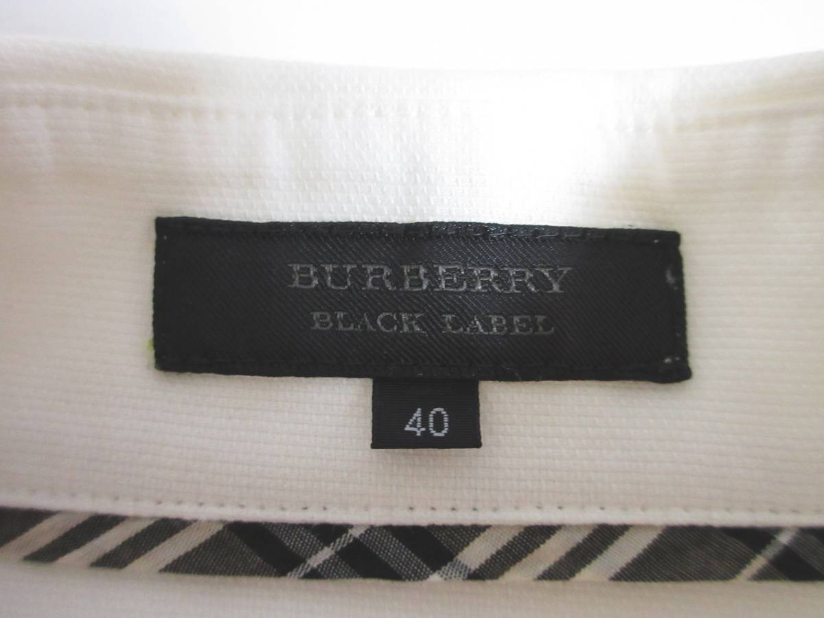 BURBERRY BLACK LABEL バーバリー ブラックレーベル シャツ ニット ケーブル編み 長袖 レディース 40 白 アイボリー　yg2005_画像7