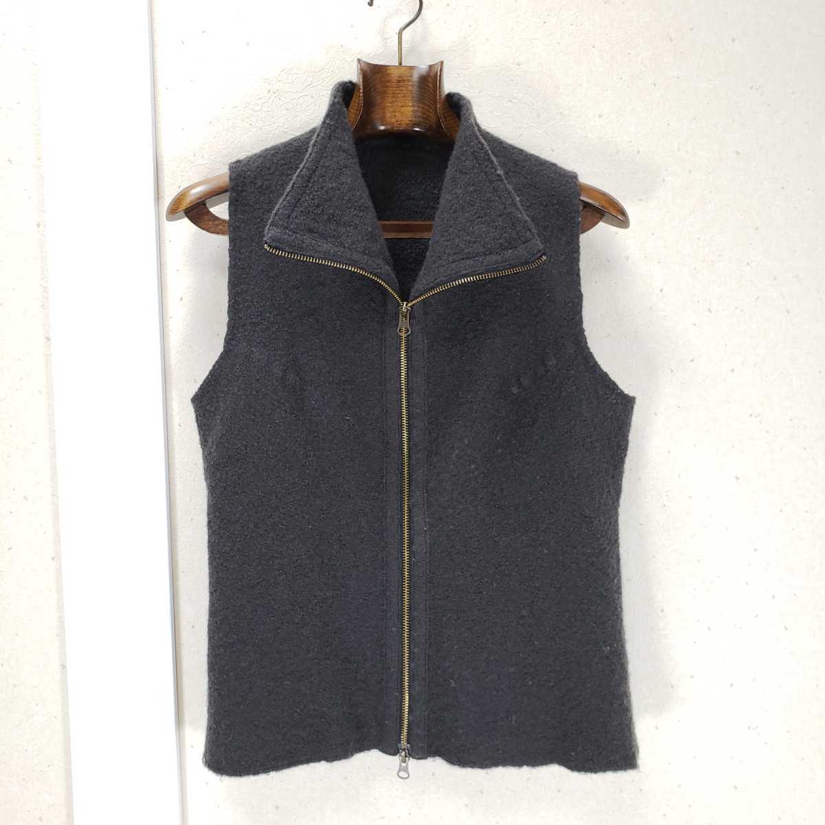  beautiful goods *JURGEN LEHL Jurgen Lehl wool / wool 100% compression knitted the best / dark gray 