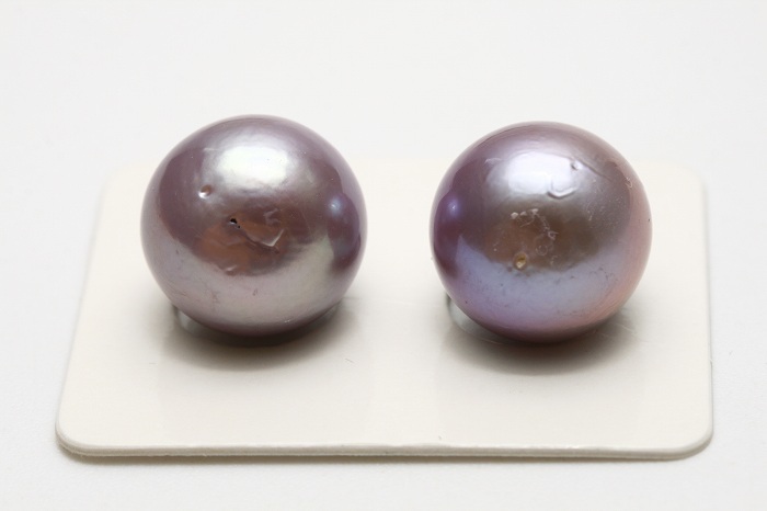 激安超安値 淡水真珠パールペアルース 13mm パープルカラー 真珠