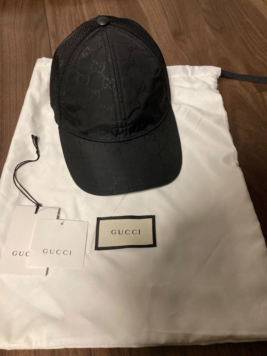 GUCCI グッチ メッシュ キャップ ユニセックス XS ブラック