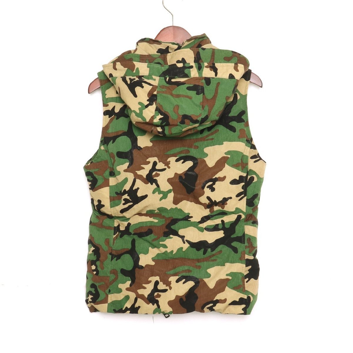 1PIU1UGUALE3 15AW DOWN VEST-COATING CAMO サイズ3(S) カーキ ウノピゥウノウグァーレトレ カモフラコーティングダウンベスト_画像2