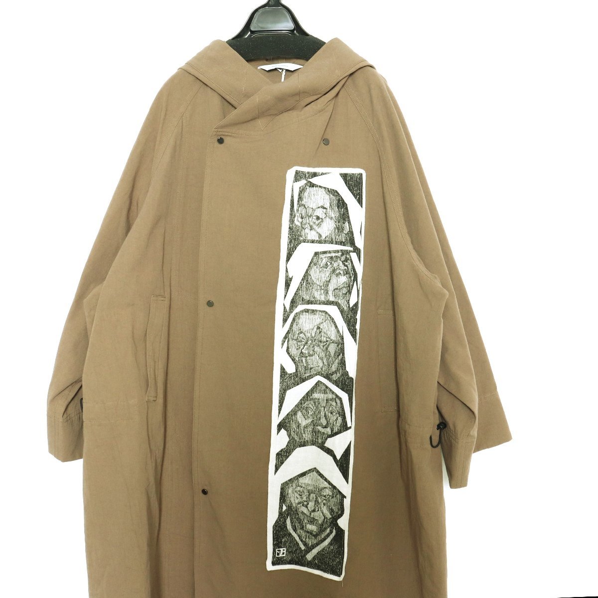 未使用 定価110000円 サスクワァッチファブリックス SASQUATCH FABRIX. 見つめる貌 OVER COAT ベージュ M 22IN-RM-AWJKM01 オーバーコート_画像7