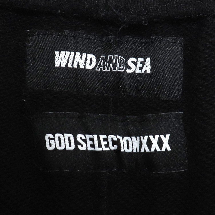 GOD SELECTION XXX × WIND AND SEA 20SS ロゴショーツ M ブラック ゴッドセレクション ウィンダンシー スウェットショートパンツ_画像3