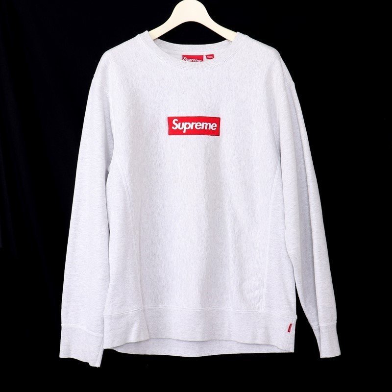 Supreme 18AW Box Logo Crewneck Lサイズ グレー シュプリーム ボックス ロゴ スウェット プルオーバー トレーナー_画像1