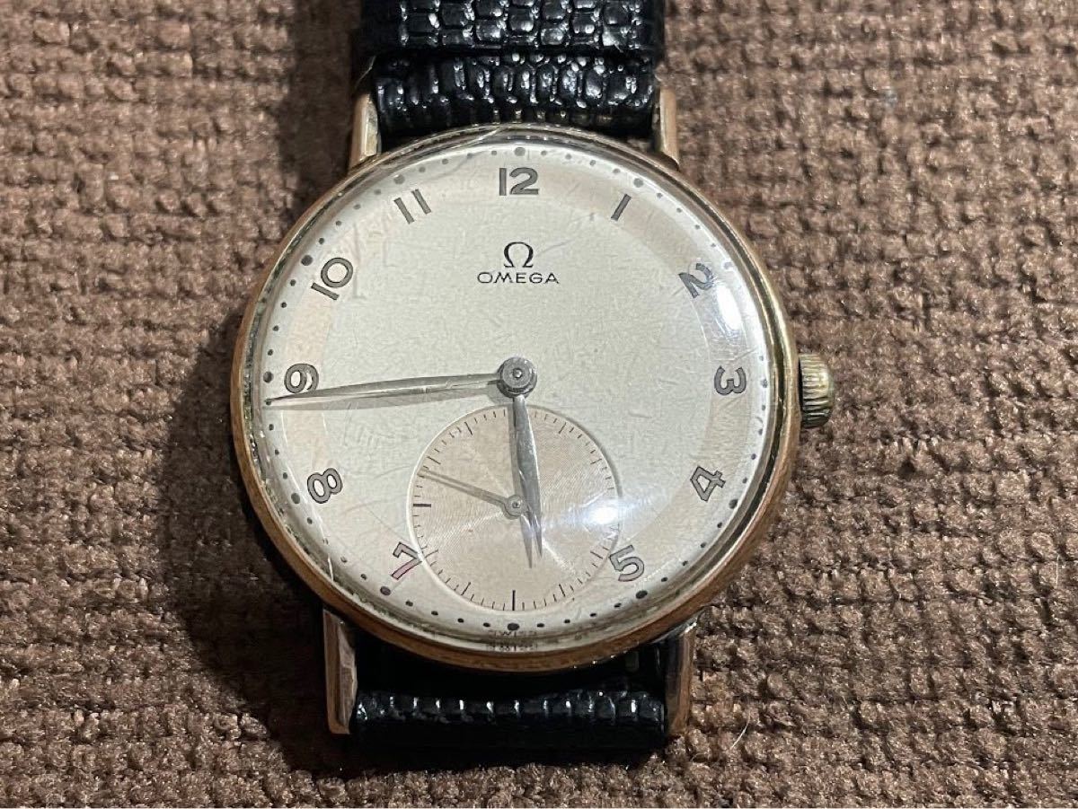 オメガ　OMEGA 14K スモセコ　腕時計　アンティーク　1950年代　手巻き 腕時計、アクセサリー メンズ腕時計