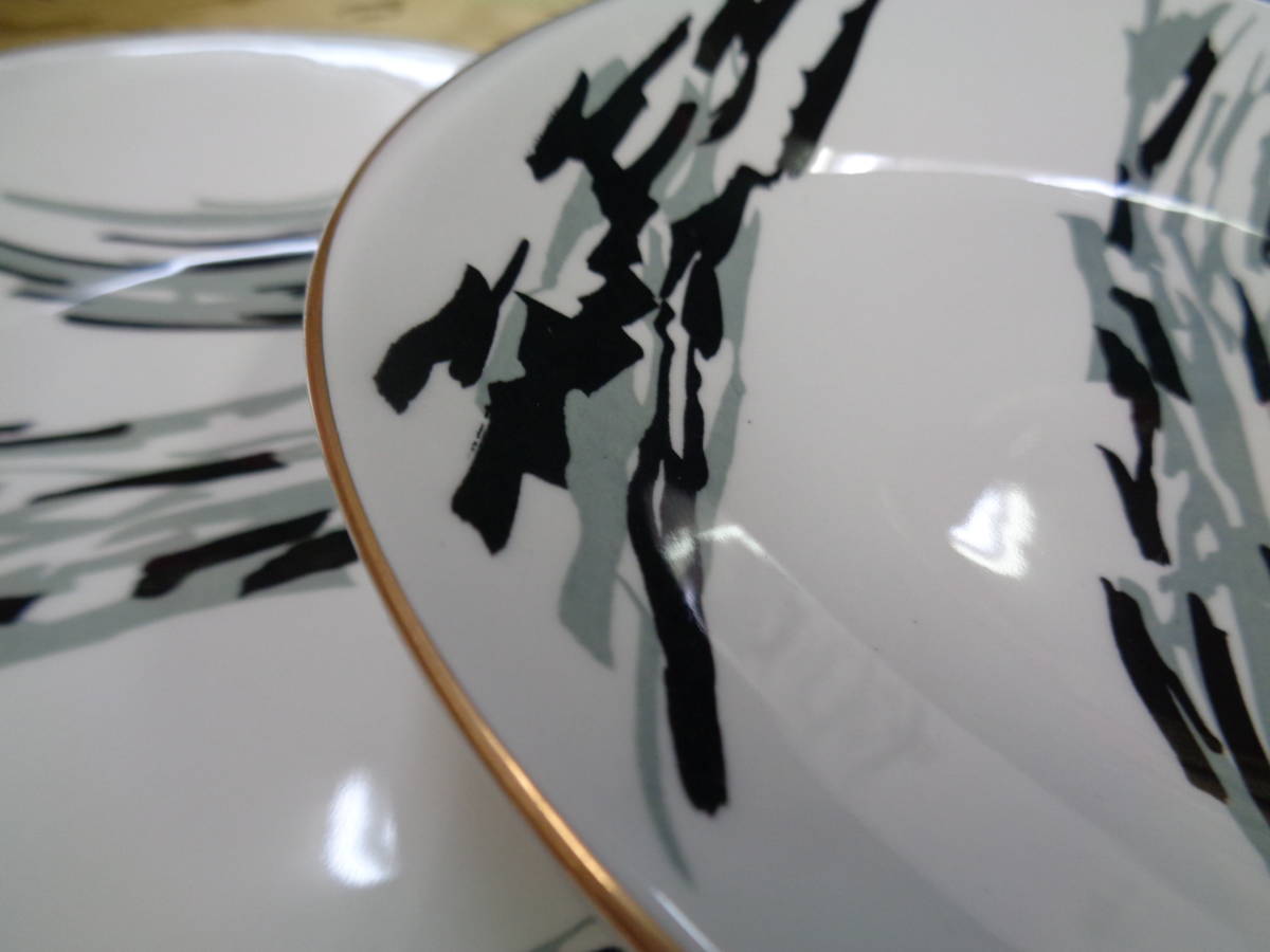 昭和レトロ　TOYOTOKI　小皿　変形型　6客　陶器　長期保管品_画像7