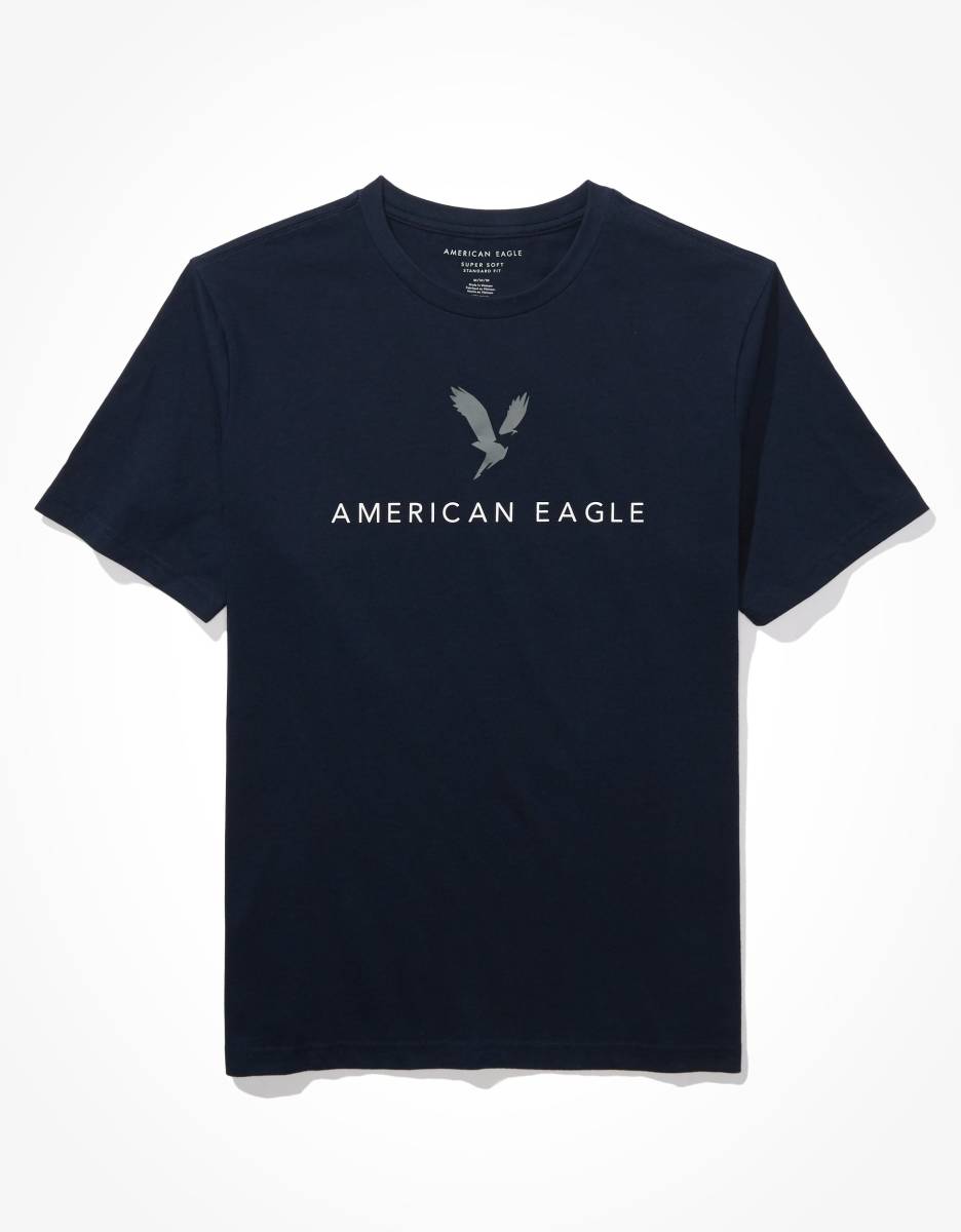 * ラスト２ * AE 正規品 アメリカンイーグル Tシャツ AE Super Soft Eagle Graphic T-Shirt L / NAVY *_画像1