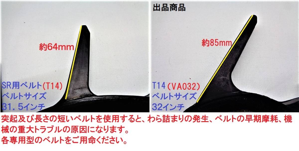 2本 新品 イセキ HFG専用 コンバイン 掻込みベルト サイズ VA32 掻き込みベルト 突起付ベルト ハンソウベルト 搬送ベルト_画像2