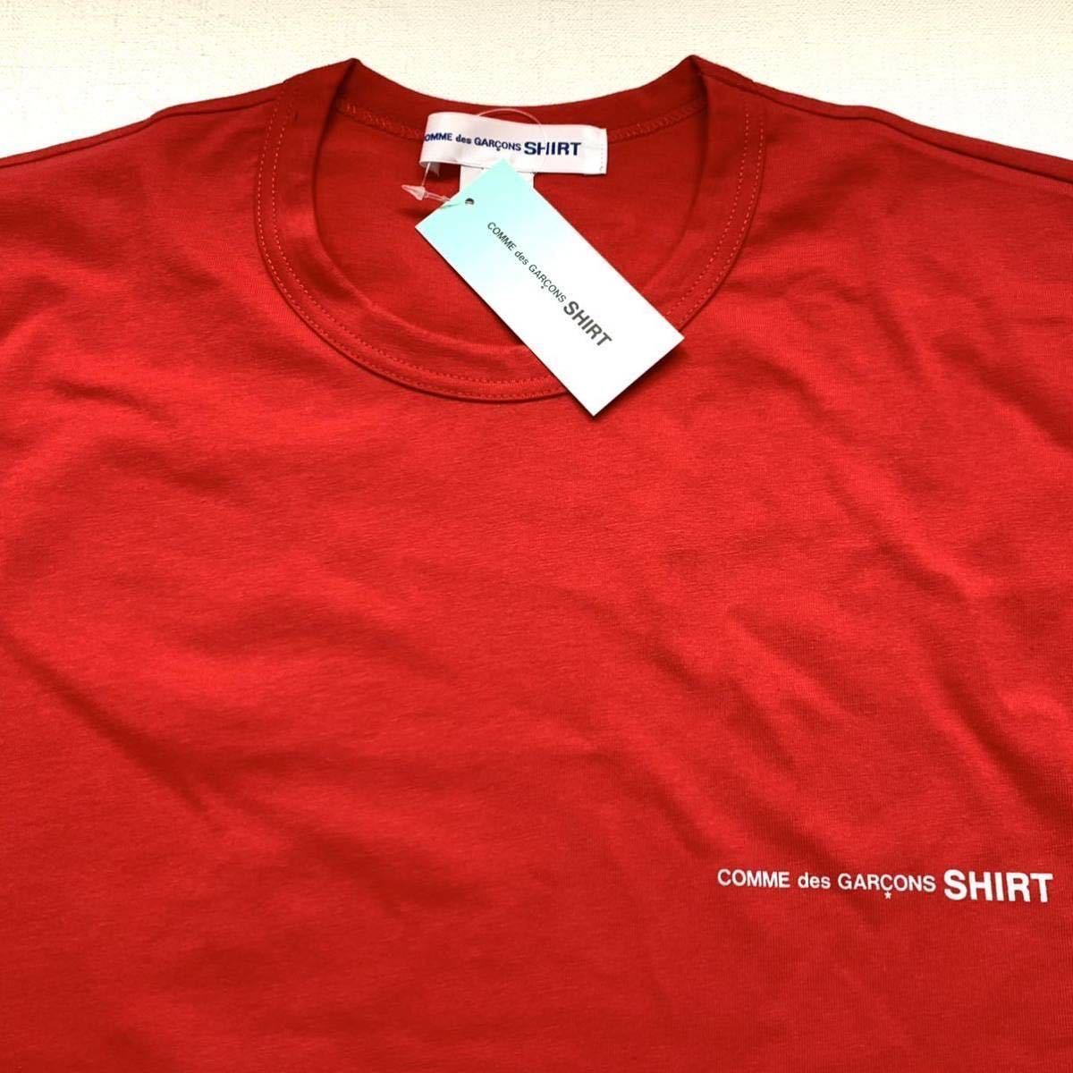 L 新品 2022SS コムデギャルソンシャツ ロゴ 半袖 ビッグ Tシャツ 定1.15万 レッド 赤 Comme des Garcons Shirt FI-T017 オーバーサイズ_画像4