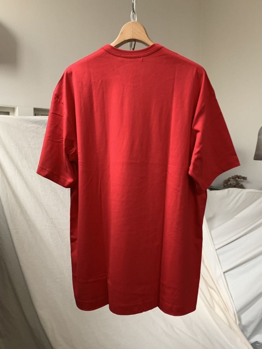 L 新品 2022SS コムデギャルソンシャツ ロゴ 半袖 ビッグ Tシャツ 定1.15万 レッド 赤 Comme des Garcons Shirt FI-T017 オーバーサイズ_画像2