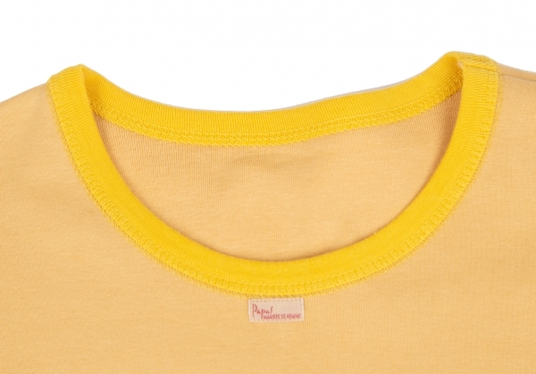 パパスPapas カジキワンポイント刺繍リンガーTシャツ オレンジM 【メンズ】_画像3