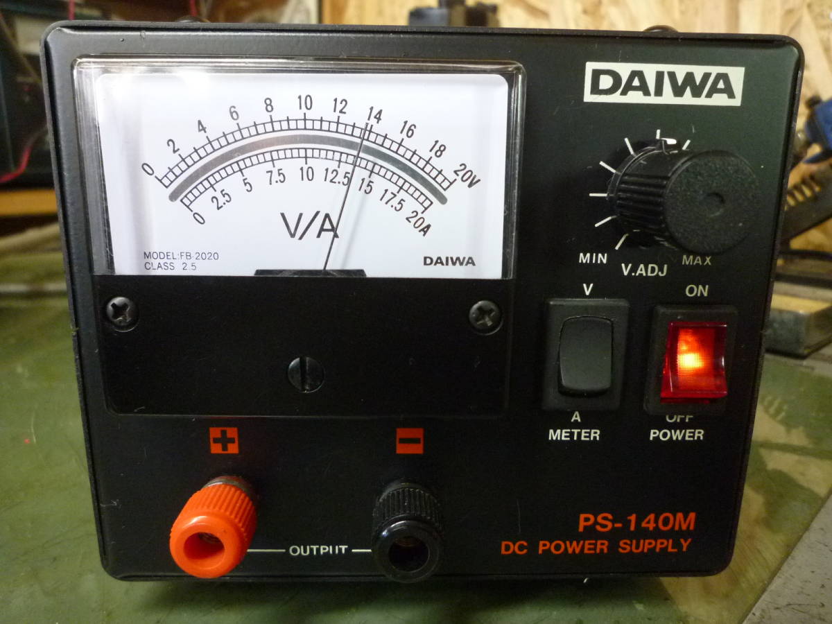ダイワ PS-140M 安定化電源(0.5～15Ｖ可変/MAX:14A/連続:10A) 中古品