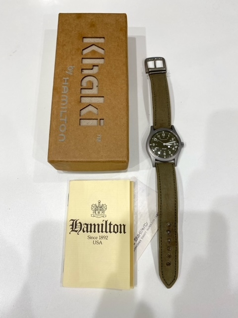 稼働品 HAMILTON KHAKI 黒文字盤 ハミルトン カーキ 9415A 腕時計 手