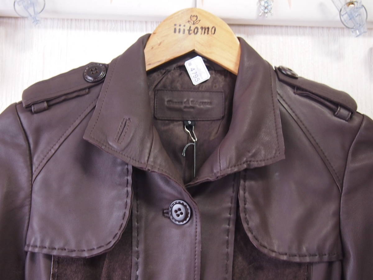 ♪服4795_P6♪ レディース　長袖　本革ジャケット Cherissable シェリサーブル 定価60900円(税込) 9R T158 B83 未使用品 ～iiitomo～_画像4