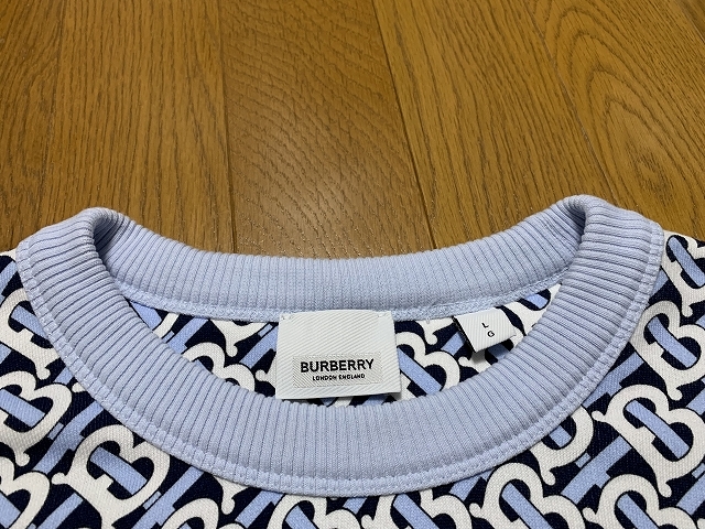 L 美品 BURBERRY モノグラム スウェット バーバリー_画像3