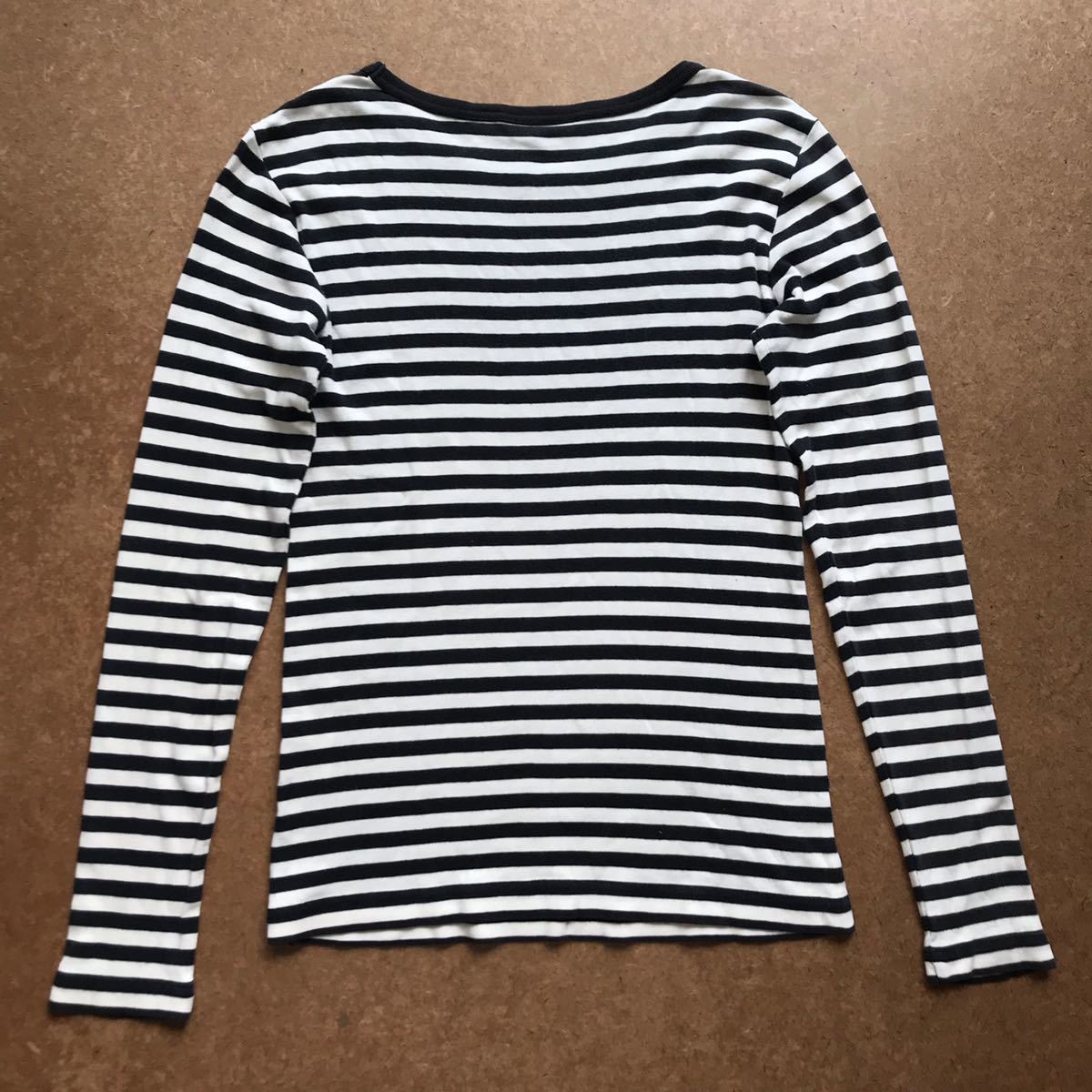 BEAMS BOY border cut and sewn black white long sleeve T shirt F size lady's Beams long sleeve made in Japan Beams Boy 