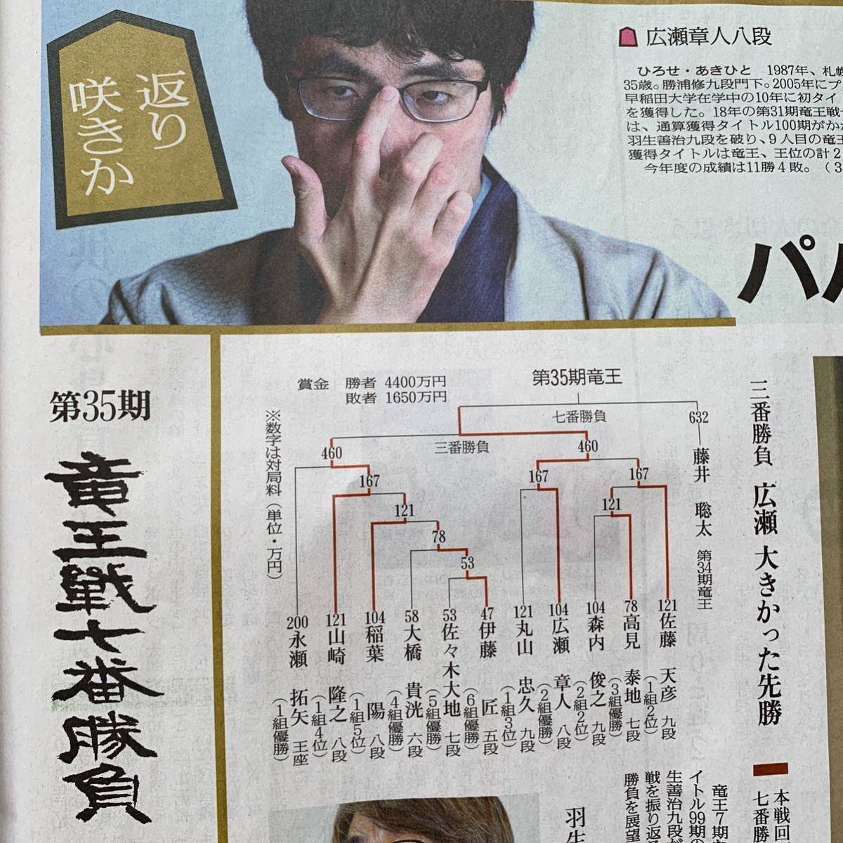 超貴重！藤井聡太 広瀬章人 第35期竜王戦七番勝負開幕 藤井八冠への関門 パパ広瀬絶好調 将棋 読売新聞 10/4_画像6