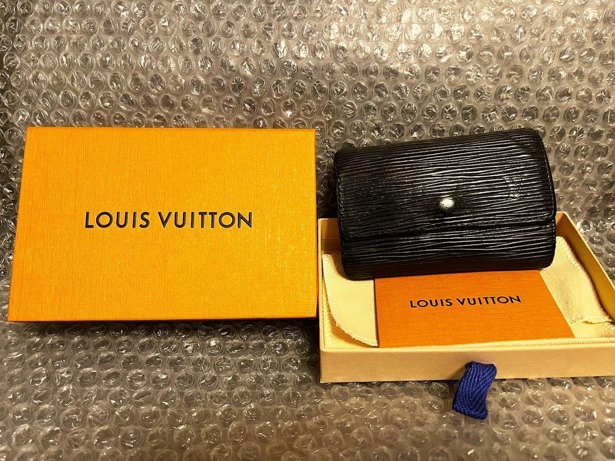 中古 Louis Vuitton ルイヴィトン ミュルティクレ ミュルティクレ6 キーケース ブラック 黒 レザー エピ エピライン 6連 箱付