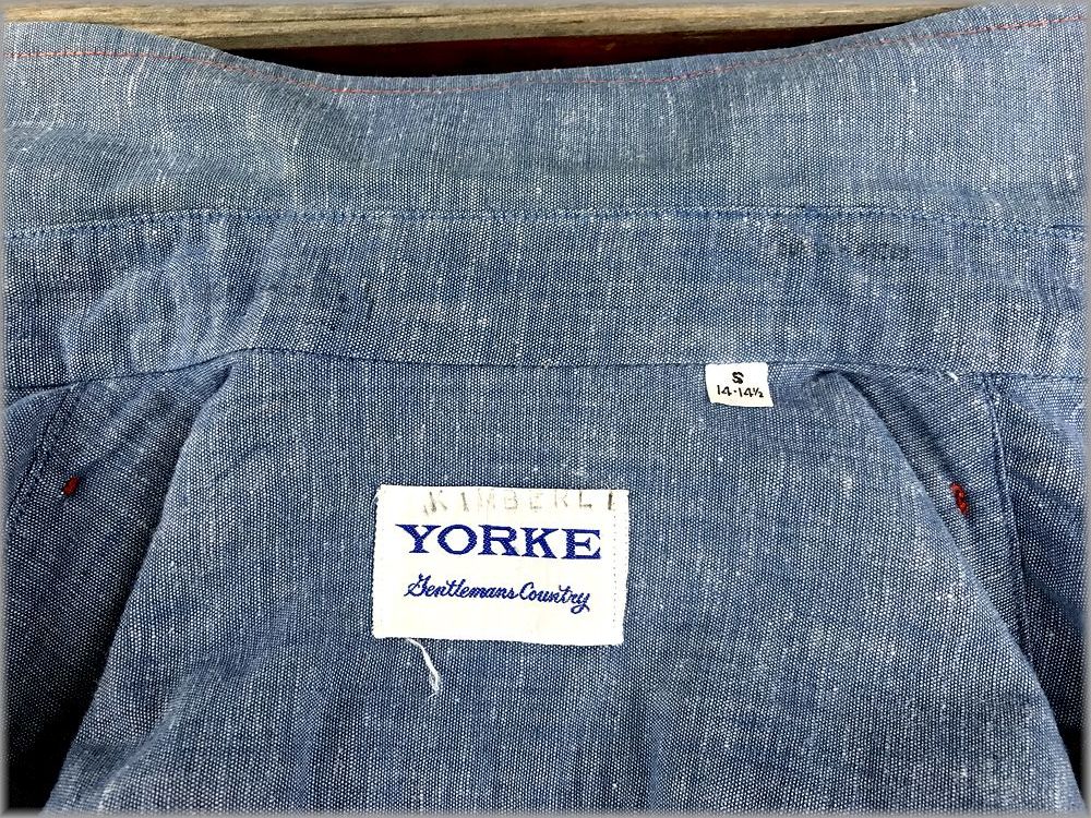 ★YORKE　70s　ビンテージ　長袖　シャンブレーシャツ　size S　アメリカ買付★検 霜降り ネップ エポーレット navy USA製 古着_画像3