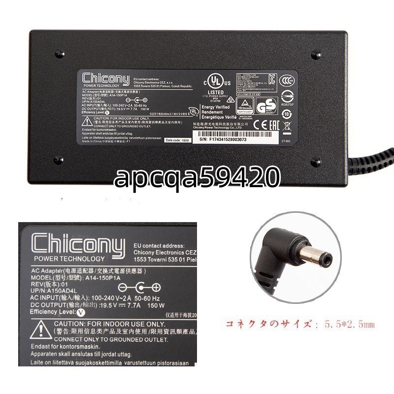  new goods Chicony A17-150P2A A150A021P power supply,AC adaptor 19.5V7.7A 150W 5.5 * 2.5mm