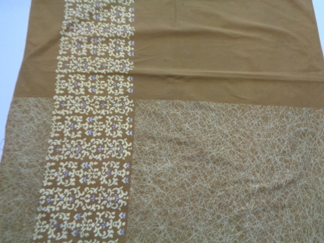 D306-60 Showa Retro large size furoshiki cotton ocher 88 centimeter ×80 centimeter antique remake hand made cloth 