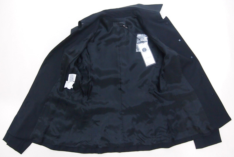 新品タグ付き iCB 日本製 比翼デザイン薄手ウールジャケット（黒）6 大きめサイズ 13号位 定価39,000円の画像6