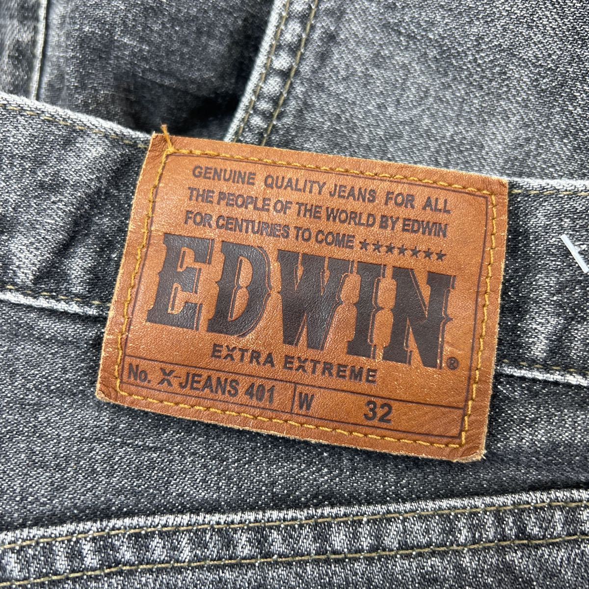  Edwin * EDWIN 401 природа . цвет ..! Denim брюки flair джинсы черный W32 нет . American Casual Biker Street #Ja5050