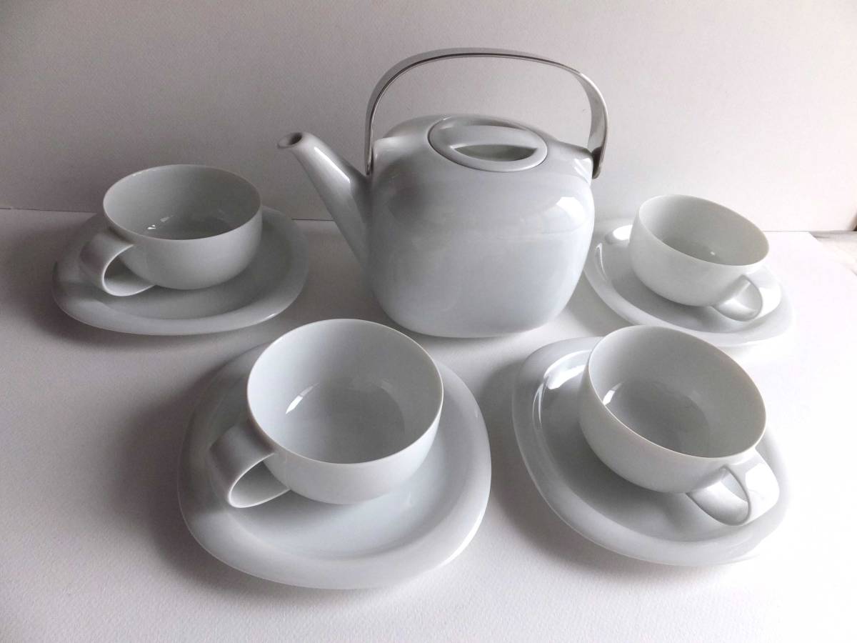 Rosenthal studio-linie Rosenthal tea set white pot cup & saucer 4 customer set 5 point set Germany made 1979-1980