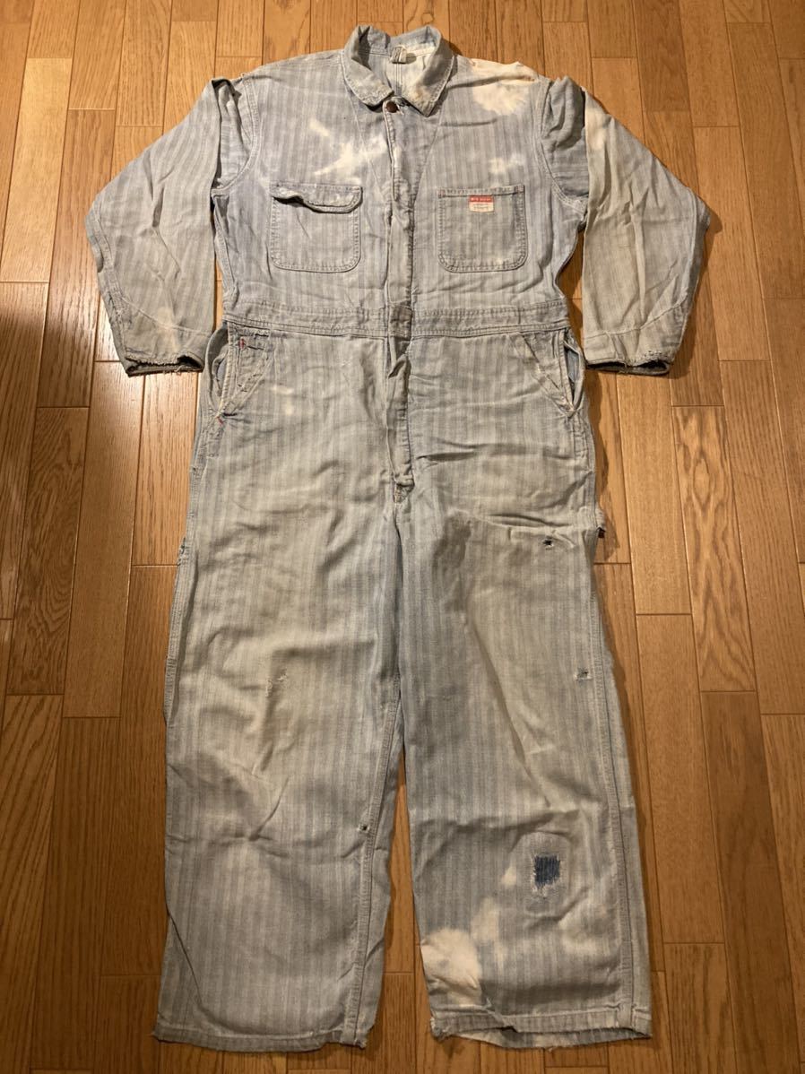  Junk Vintage 60spennysBIGMAC herringbone all-in-one coveralls real wa- car bike work maintenance old car 