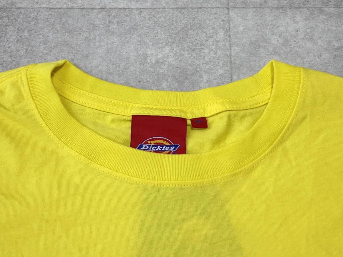 * free shipping * Dickies Dickies unused tag attaching short sleeves Logo T-shirt men's XL butter yellow tops prompt decision 