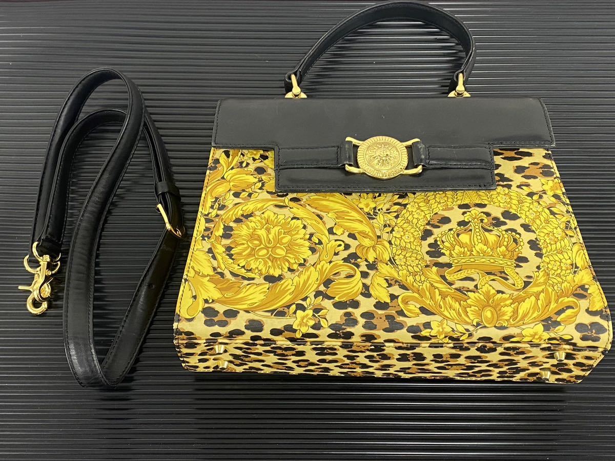 1円 □最高級□ GIANNI VERSACE ジャンニヴェルサーチ 2way ショルダー