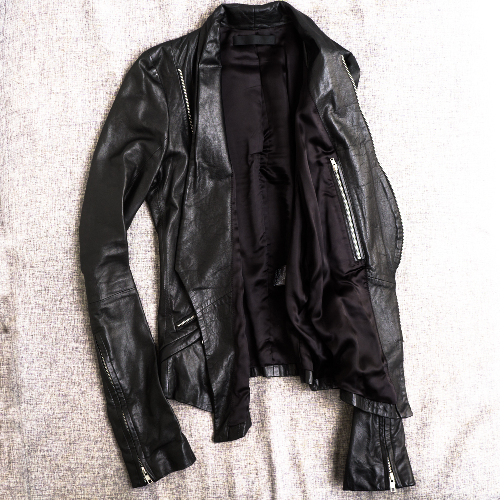 * EKAMbejitabru tongue person Italy production lambskin leather tailored jacket S black e cam Rider's RABDa-rue- Be te-