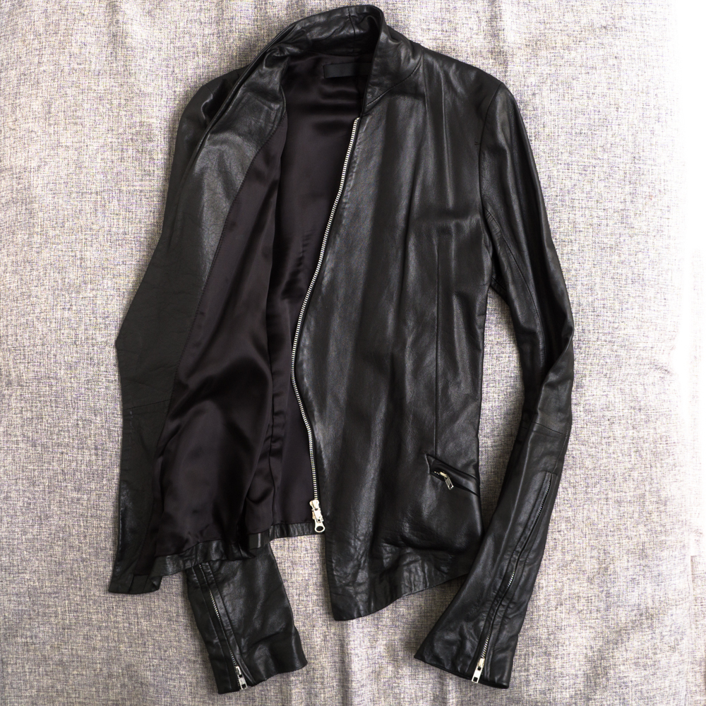 * EKAMbejitabru tongue person Italy production lambskin leather tailored jacket S black e cam Rider's RABDa-rue- Be te-