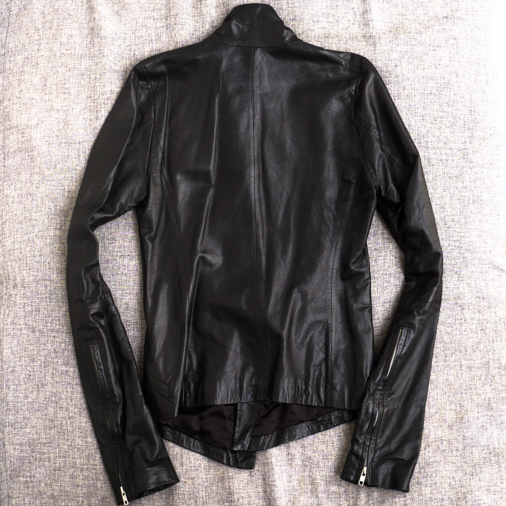 * EKAMbejitabru tongue person Italy production lambskin leather tailored jacket S black e cam Rider's RABDa-rue- Be te-